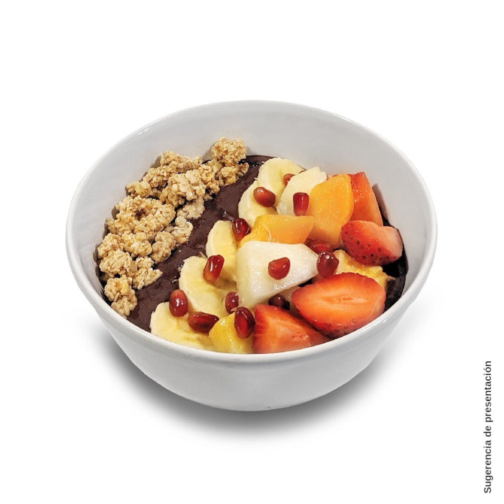 açaí bowl tapasdelhuerto con fruta fresca y muesli crujiente sin azúcar